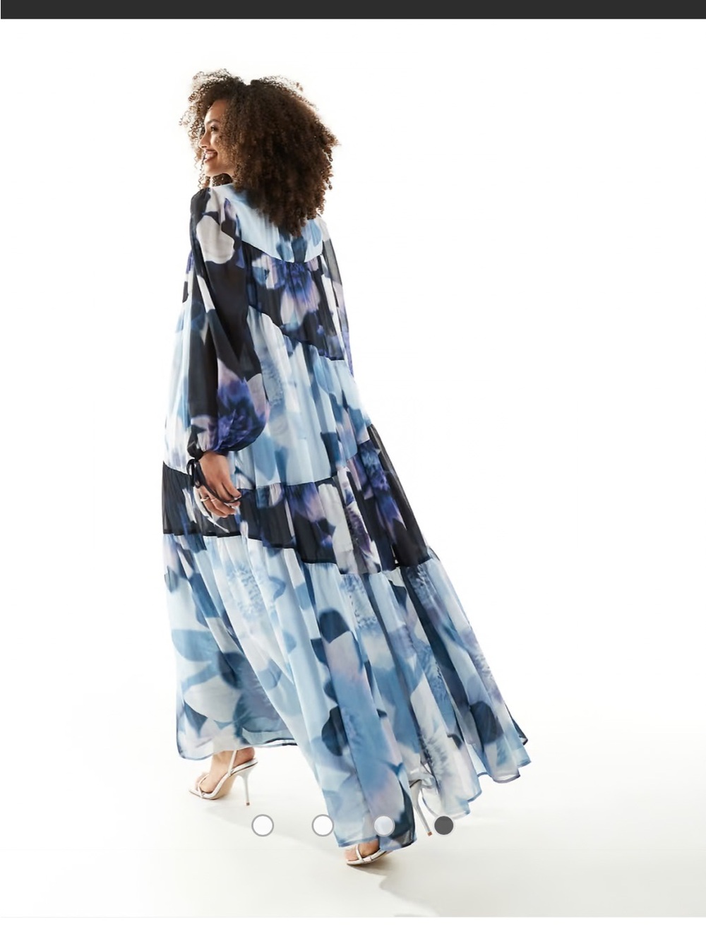 ASOS Blue Floral Tiered Maxi Dress - Picture 2 of 4